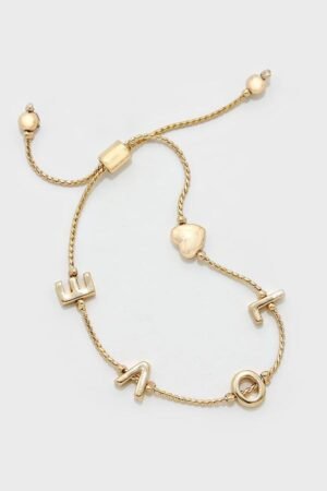 Gold Love Letter Adjustable Bracelet