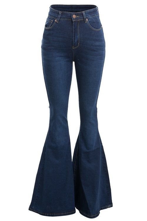 High-Waist Bell-Bottom Jeans