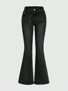 High-Rise Black Flare Jeans