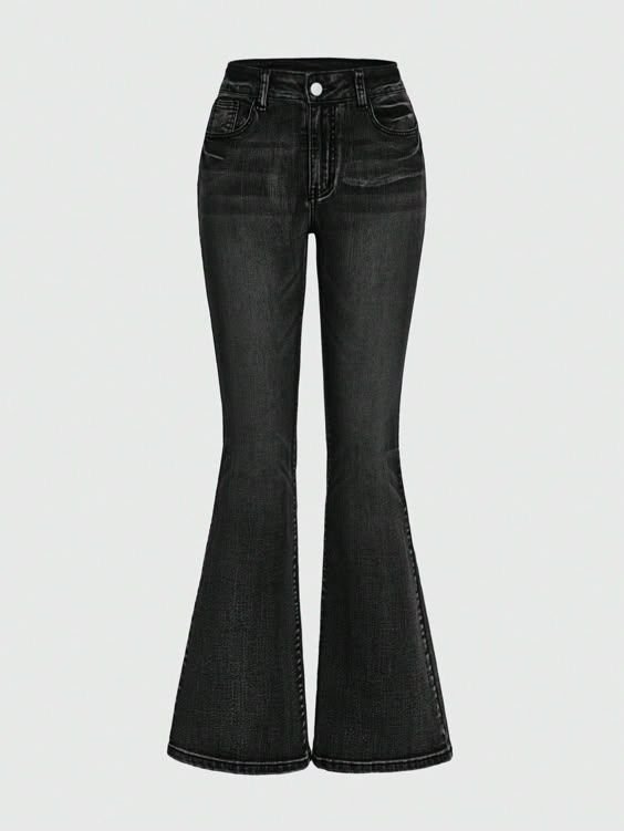 High-Rise Black Flare Jeans