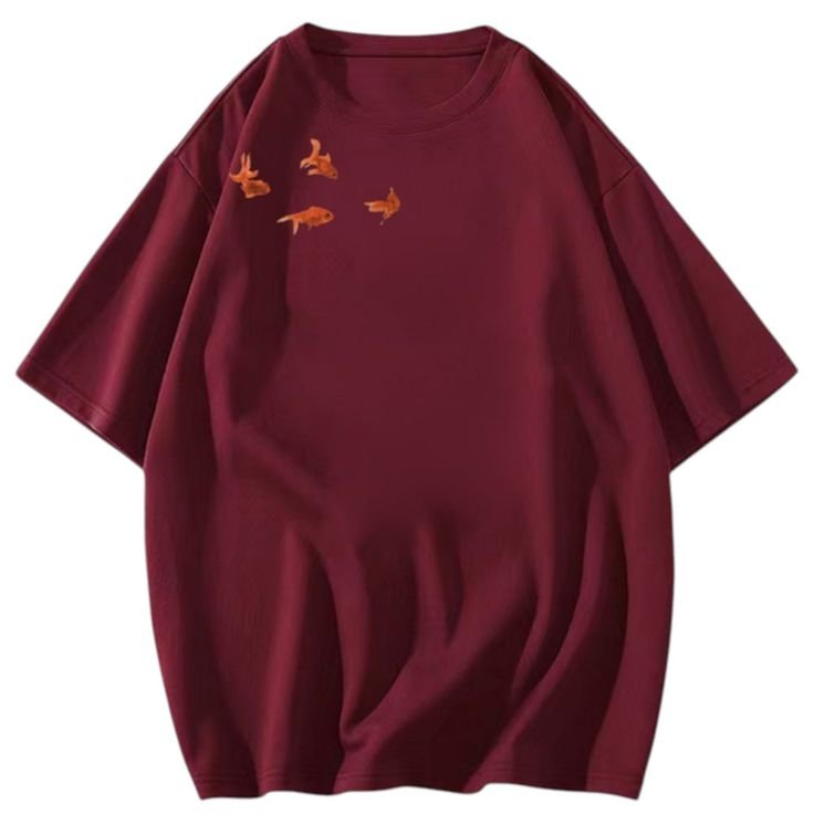 Golden Fish Maroon Tee
