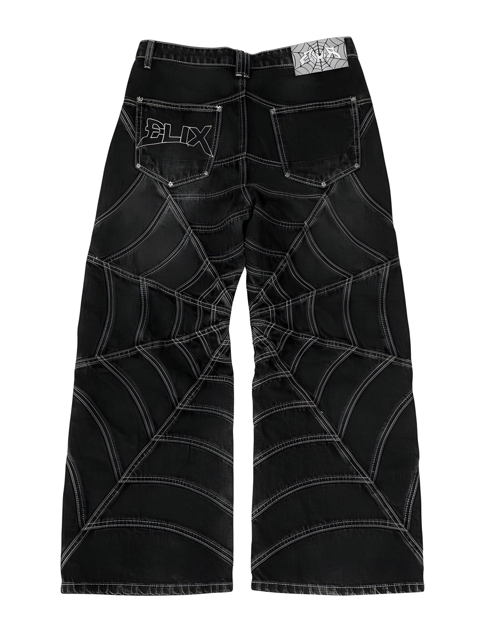 BLACK SPIDY STRIGHTFIT JEANS - Image 2
